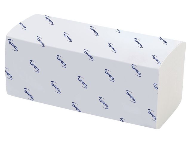 LYRECO Pappershandduk singlefold 2-lagers vit 3800/fp | Städ och hygien - Toalettpapper och torkpapper - Pappershanddukar | Kontorsexperten