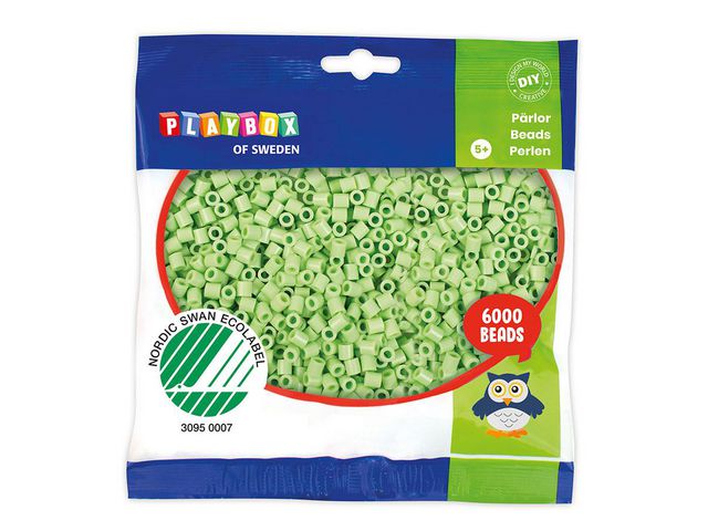 PLAYBOX Rörpärlor pastellgrön 6000/fp | Skola och förskola - Hobbymaterial - Nabbipärlor - Rörpärlor | Kontorsexperten