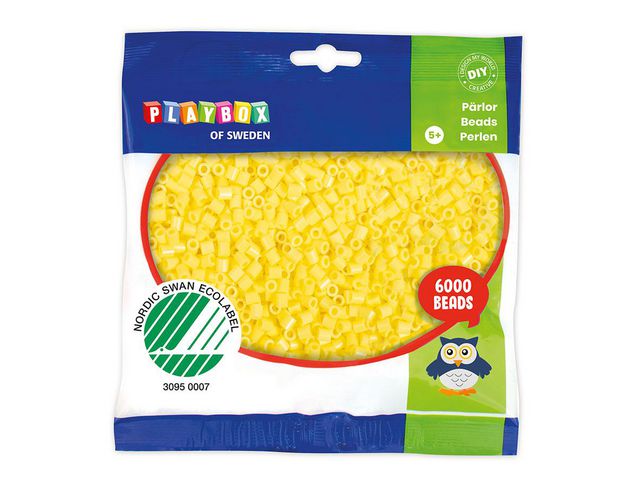 PLAYBOX Rörpärlor pastellgul 6000/fp | Skola och förskola - Hobbymaterial - Nabbipärlor - Rörpärlor | Kontorsexperten