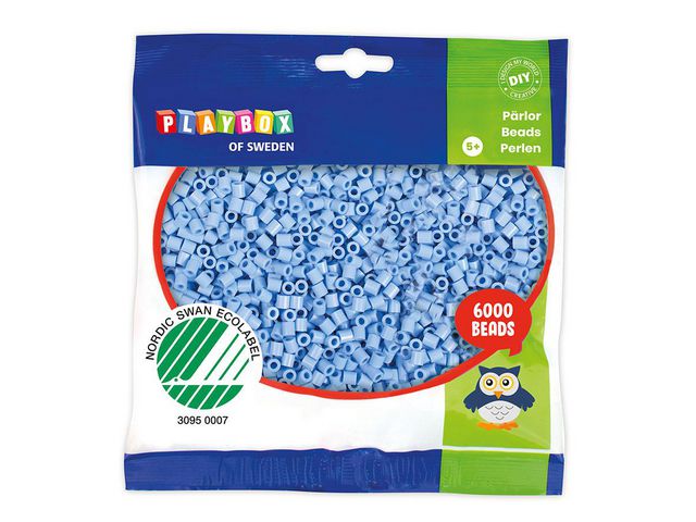 PLAYBOX Rörpärlor pastellblå 6000/fp | Skola och förskola - Hobbymaterial - Nabbipärlor - Rörpärlor | Kontorsexperten