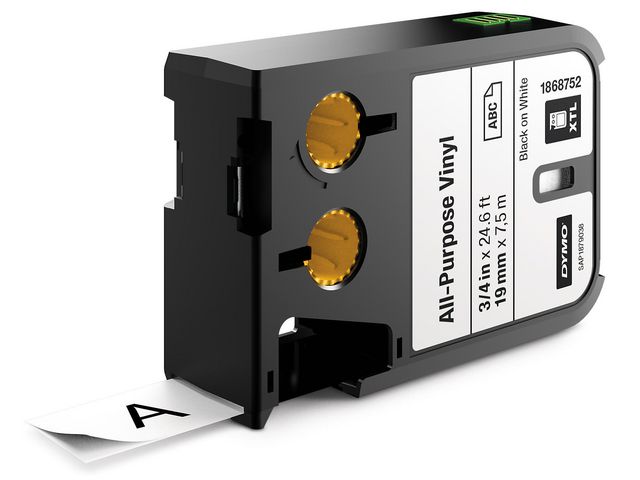 Dymo Tape XTL 19mm svart på vit 7m 1868752 | Kontorsmaskiner - Märkmaskiner och tape - Tape - Dymo XTL | Kontorsexperten