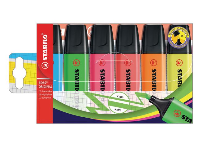 STABILO Överstrykningspenna neon 6/fp | Kontorsmaterial - Pennor - Överstrykningspennor | Kontorsexperten