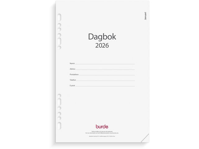 Burde Business kalendersats Dagbok 2026 | Almanackor och kalendrar - Systemkalendrar - Business | Kontorsexperten