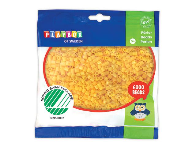 PLAYBOX Rörpärlor gul 6000/fp | Skola och förskola - Hobbymaterial - Nabbipärlor - Rörpärlor | Kontorsexperten