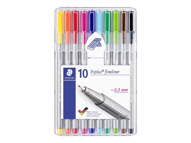 Staedtler Fineliner triplus 10 färger | Kontorsmaterial - Pennor - Finelinerpennor | Kontorsexperten