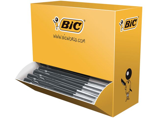 BIC® Kulpenna, M10 Clic™, mediumspets på 1 mm, svart skaft, svart bläck 100/fp | Kontorsmaterial - Pennor - Kulpennor | Kontorsexperten