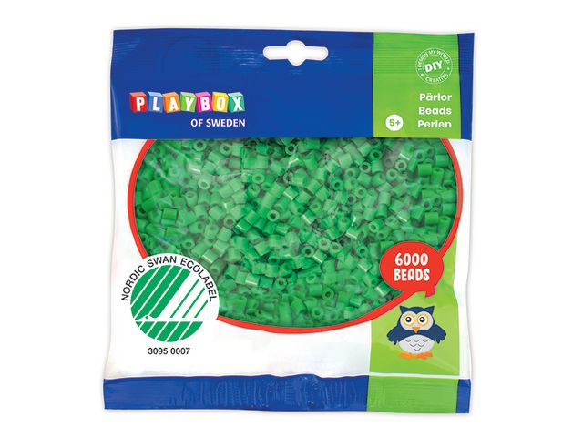 PLAYBOX Rörpärlor grön 6000/fp | Skola och förskola - Hobbymaterial - Nabbipärlor - Rörpärlor | Kontorsexperten