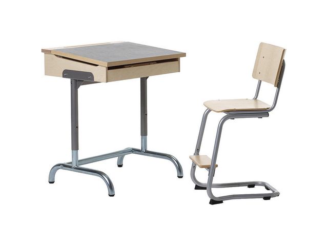 Skolbänk FOKUS ljusgrå höjd 75-85cm | Skolmöbler och inredning - Bord - Skolbänk, elevbord och övrigt | Kontorsexperten