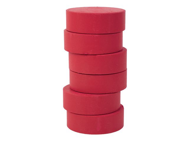 PLAYBOX Färgpuckar 57mm, mörkröd 6/fp | Skola och förskola - Målarfärg och tillbehör - Färgblock | Kontorsexperten