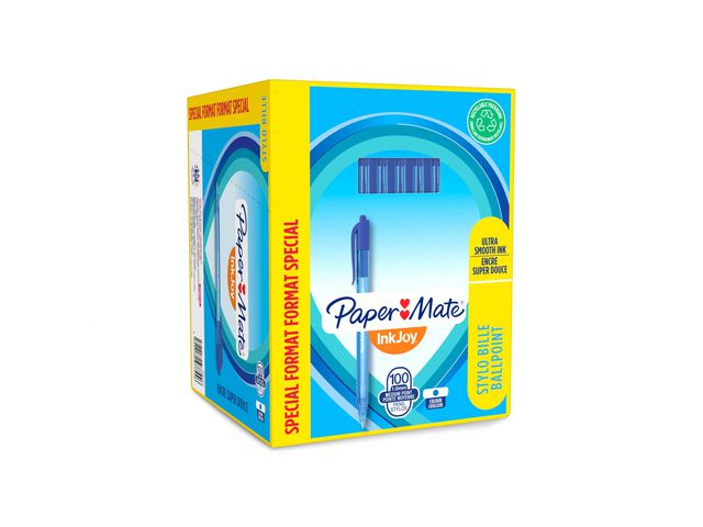 PAPER MATE Kulpenna, InkJoy™ 100, blå, 1,0 mm, 100/fp | Kontorsmaterial - Pennor - Kulpennor | Kontorsexperten