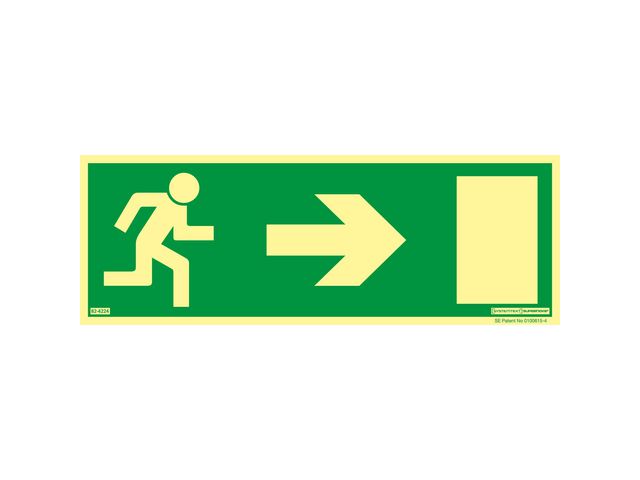 Nödutrymningsskylt pil hög 297x105mm | Skyddsutrustning - Säkerhetsmärkning och skyltar - Skyltar | Kontorsexperten