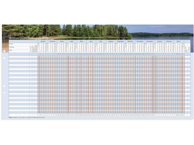 Burde Semesterplan/Årsprojekt 2026 5/fp | Almanackor och kalendrar - Väggkalendrar - Väggblad | Kontorsexperten