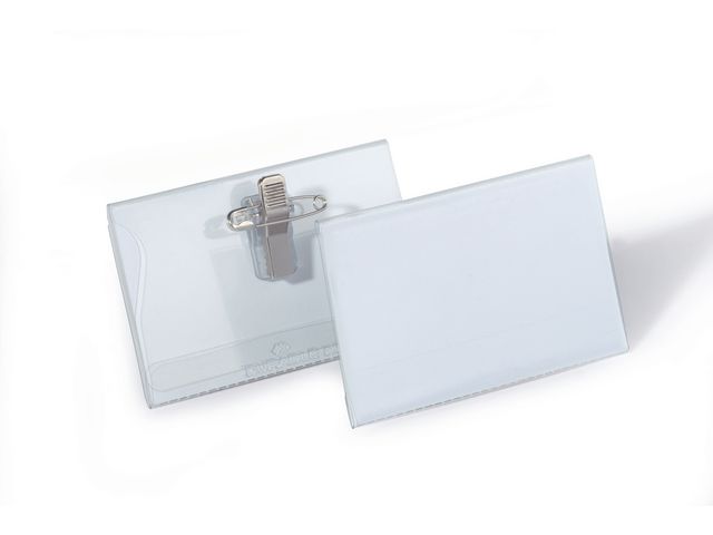 Durable Namnskylt 54x90 med nål/klämma 50/fp | Kontorsmöbler och inredning - Namnskyltar och korthållare - Namnbrickor | Kontorsexperten