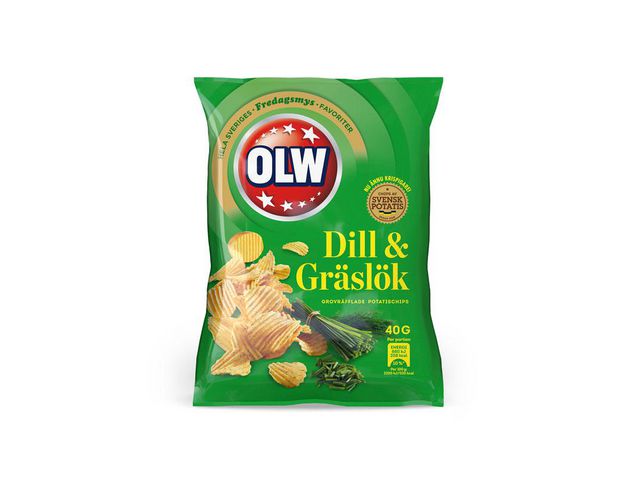 Produktfoto för OLW Chips dill och gräslök 20x40g