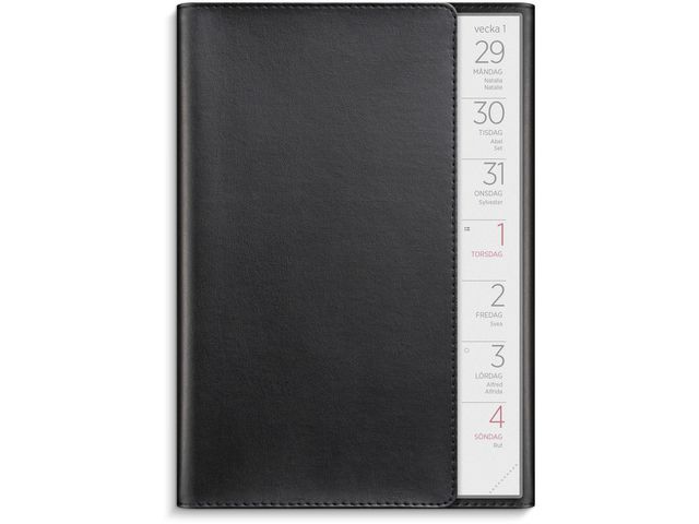 Burde Stor Veckokalender 2026 konstl. svart | Almanackor och kalendrar - Veckokalendrar - Stora veckokalendrar | Kontorsexperten