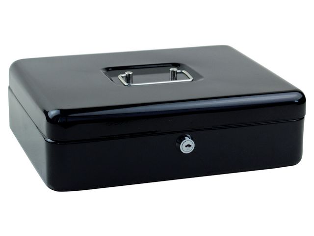 Kassaskrin stor 300x200x90mm svart | Kontorsmaterial - Arkivering och kontorsförvaring - Kassaskrin och tillbehör | Kontorsexperten
