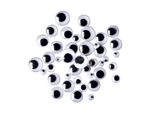 PLAYBOX Plastögon PET svart vit 300/fp | Skola och förskola - Hobbymaterial - Pyssel - Ögon | Kontorsexperten