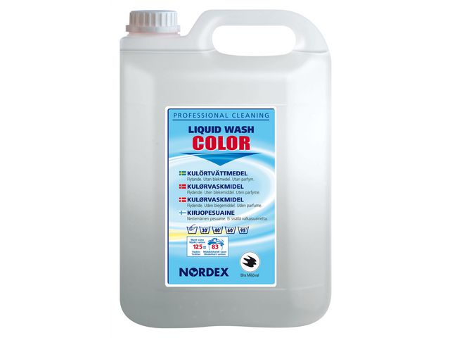 NORDEX Tvättmedel Liquid Wash Colour för professionellt bruk,flytande, färg, utan parfym, 5L | Städ och hygien - Tvättmedel och klädvård - Tvättmedel | Kontorsexperten