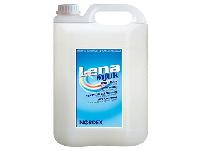 NORDEX Sköljmedel Lena Soft för professionellt bruk, flytande koncentrat, grön, fräsch, 5l | Städ och hygien - Tvättmedel och klädvård - Sköljmedel | Kontorsexperten