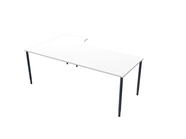 LANAB DESIGN Skrivbord Höger 200x120cm vitlaminat/svart | Kontorsmöbler och inredning - Bord och hurtsar - Skrivbord - Fasta | Kontorsexperten