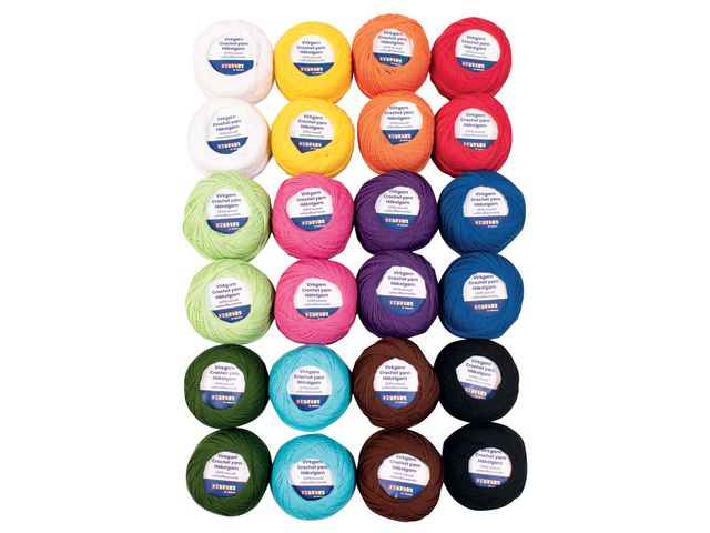 PLAYBOX Virkgarn 24x20 g | Skola och förskola - Hobbymaterial - Garn | Kontorsexperten