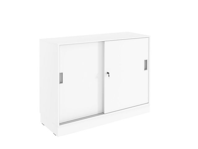 DENORD DESIGN Skjutdörrskåp 2xA4 1200 mm vit | Kontorsmöbler och inredning - Skåp och hyllor - Skåp | Kontorsexperten