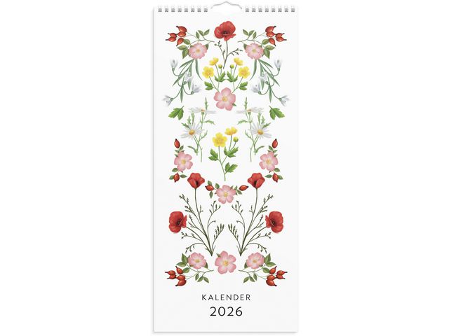 Burde Väggkalender Lilla Blomsterkalender 2026 | Almanackor och kalendrar - Väggkalendrar - Bildkalendrar | Kontorsexperten