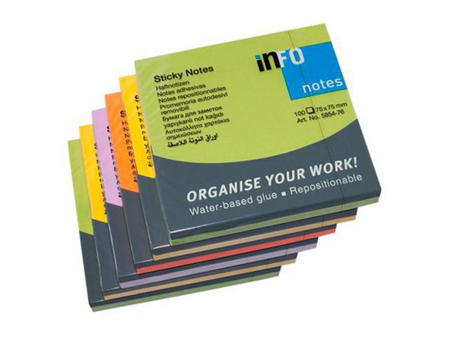 info Notes 75x75mm Spring | Kontorsmaterial - Notes och Post-It - Notes - Färgade | Kontorsexperten