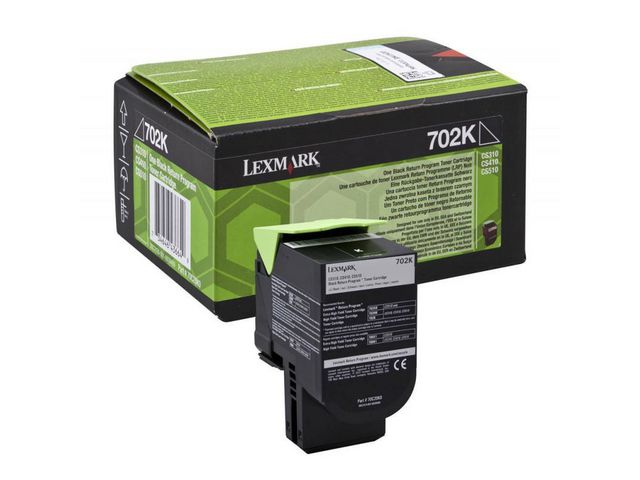 Lexmark Toner, 702K, svart, singelförpackning, 70C20K0 | Toner och bläck - Tonerkassetter - Toner Lexmark | Kontorsexperten
