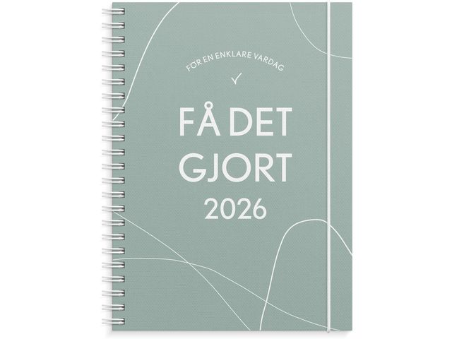 Burde Kalender Få det gjort 2026 grön | Almanackor och kalendrar - Temakalendrar - Produktivitet | Kontorsexperten
