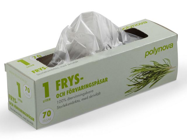 Polynova Fryspåsar på rulle 1L transparenta 70/rl | Kök och servering - Plast och fryspåsar - Fryspåsar | Kontorsexperten