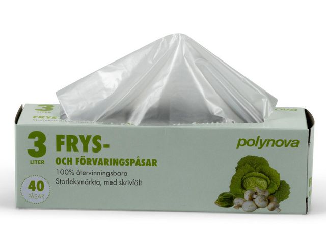Polynova Fryspåsar på rulle 3L transparenta | Kök och servering - Plast och fryspåsar - Fryspåsar | Kontorsexperten