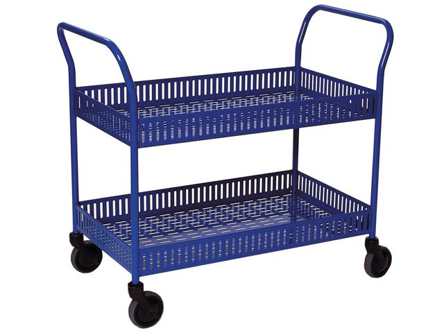 Rullbord 2 korghyllplan Blå | Emballage och lagerutrustning - Lagerutrustning - Vagnar | Kontorsexperten
