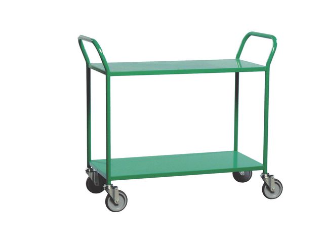 Bordsvagn 2 hyllplan Grön | Emballage och lagerutrustning - Lagerutrustning - Vagnar | Kontorsexperten