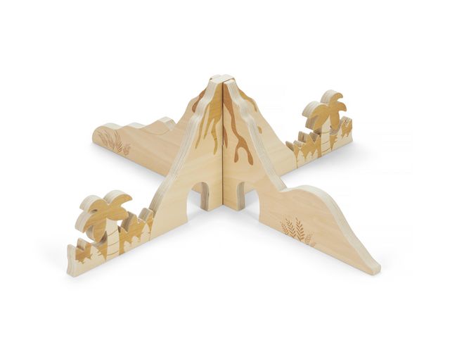 Byggset Dinosaurievärld i trä | Skola och förskola - Lekmaterial - Bygglek, konstruktion och mosaik | Kontorsexperten