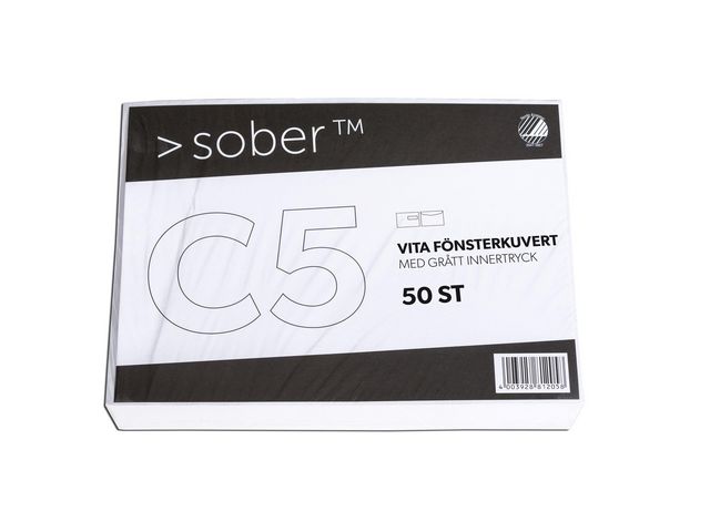 SOBER® Kuvert konsument C5 H2 162x229mm fukthäftande 50/fp | Emballage och lagerutrustning - Kuvert och postemballage - Kuvert - C5 | Kontorsexperten