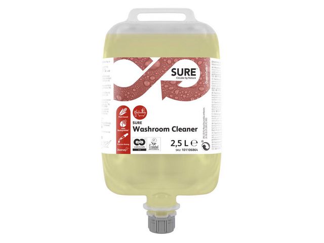 SURE Sanitetsrent Washroom Cleaner QS 2,5L | Städ och hygien - Rengöringsmedel - Sanitetsrent | Kontorsexperten