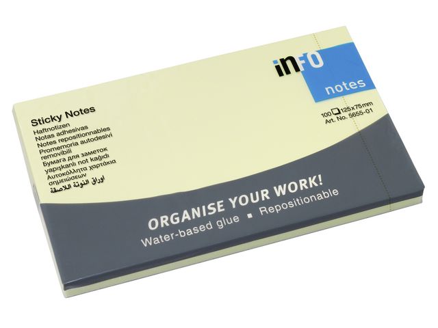 info Notes 75x125mm gul | Kontorsmaterial - Notes och Post-It - Notes - Gula | Kontorsexperten