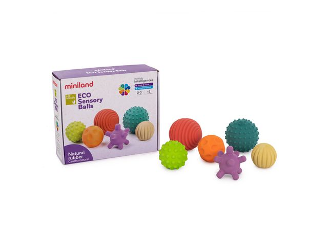 MINILAND Sensoriska bollar 6/fp | Skola och förskola - Lekmaterial - Dockvagnar och docktillbehör | Kontorsexperten