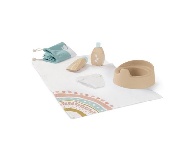 MINILAND Potta set till docka i trä 6 delar | Skola och förskola - Lekmaterial - Dockvagnar och docktillbehör | Kontorsexperten