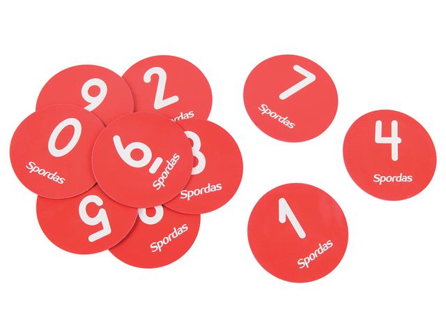 Markeringsplattor siffror SPORADAS 10/fp | Skola och förskola - Idrott, hälsa och rörelse - Spel och aktiviteter | Kontorsexperten