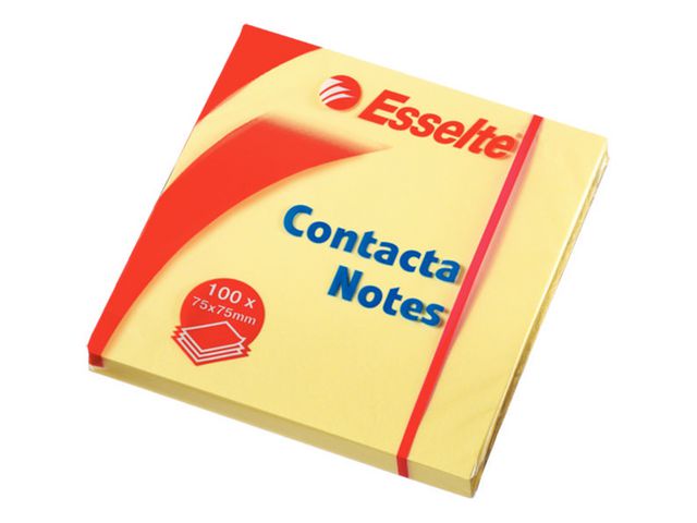 Esselte Notes Contacta 75x75mm | Kontorsmaterial - Notes och Post-It - Notes - Gula | Kontorsexperten