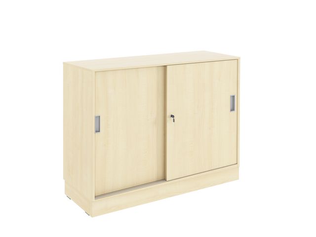 DENORD DESIGN Skjutdörrskåp 2xA4 1200 mm björk | Kontorsmöbler och inredning - Skåp och hyllor - Skåp | Kontorsexperten