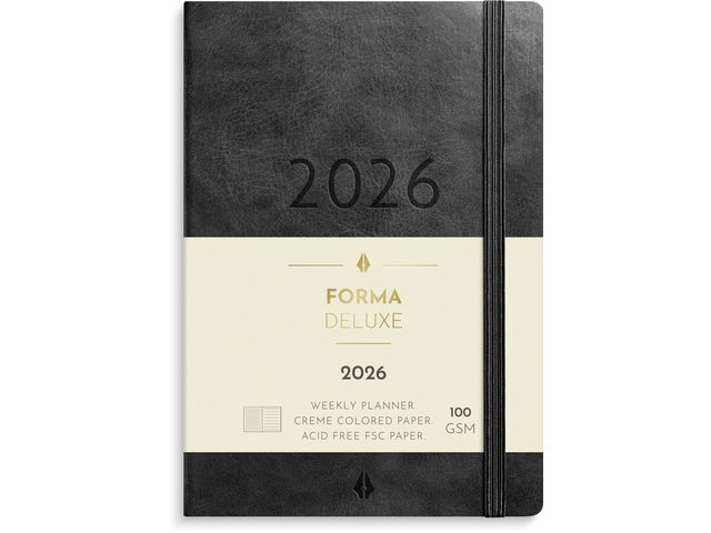 Burde Liten Veckokal. Forma Deluxe 2026 svart | Almanackor och kalendrar - Veckokalendrar - Små veckokalendrar | Kontorsexperten