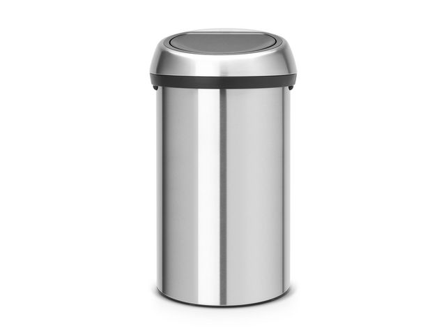 BRABANTIA Papperskorg Touch Bin 60L matt silver | Städ och hygien - Avfallshantering och källsortering - Papperskorgar | Kontorsexperten