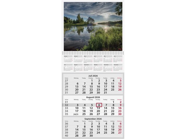 BURDE Väggkalender Trebello 2026 | Almanackor och kalendrar - Väggkalendrar - Bildkalendrar | Kontorsexperten