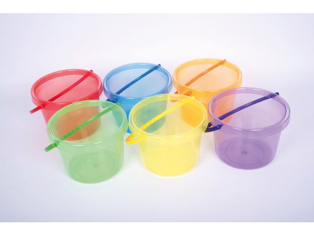 Transparent hinkar färgade 6/fp | Skola och förskola - Lekmaterial - Sandlek och vattenlek | Kontorsexperten