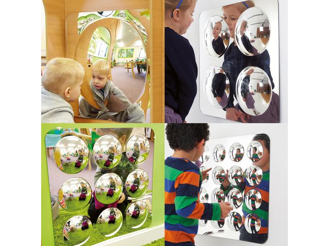 tickit® Sensoriska speglar med kupol 4/fp | Skola och förskola - Klassrummet / Lära - Sensoriska produkter | Kontorsexperten
