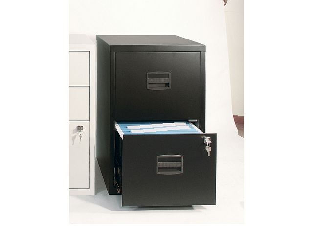 Arkivskåp, 2 lådor, 672 x 413 x 400 mm, svart | Kontorsmöbler och inredning - Skåp och hyllor - Dokumentskåp | Kontorsexperten