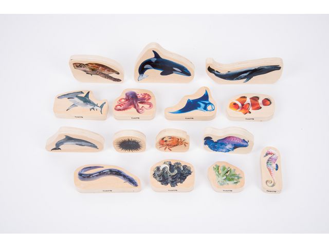 Träfigurer havet 15/fp | Skola och förskola - Lekmaterial - Lekfigurer - Djur | Kontorsexperten